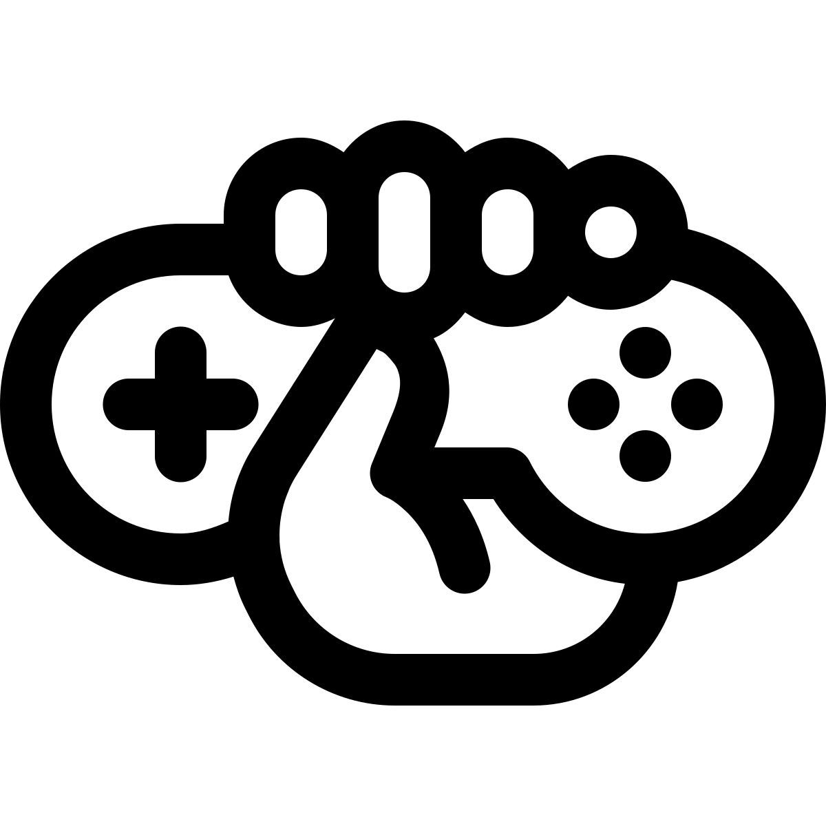 windows 11 outline style gaming hand icon
