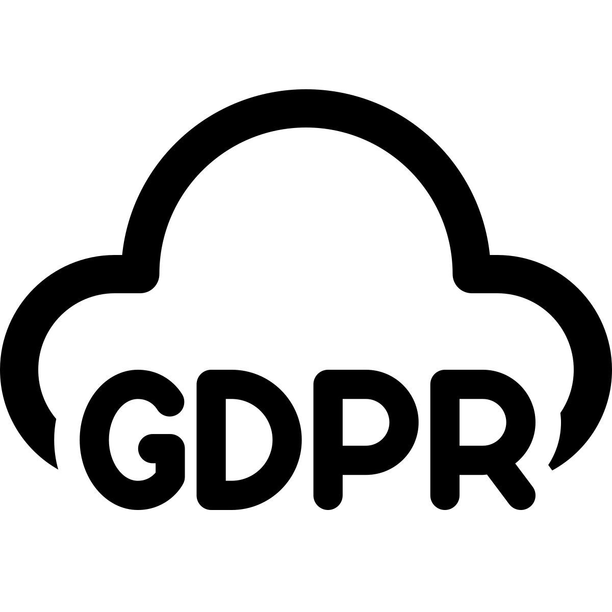 windows 11 outline style gdpr cloud icon