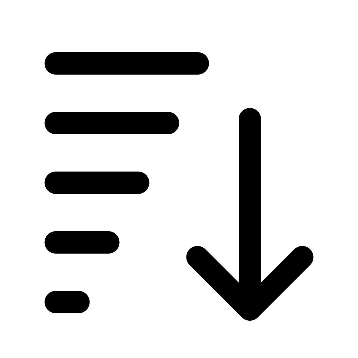 windows 11 outline style absteigende sortierung icon