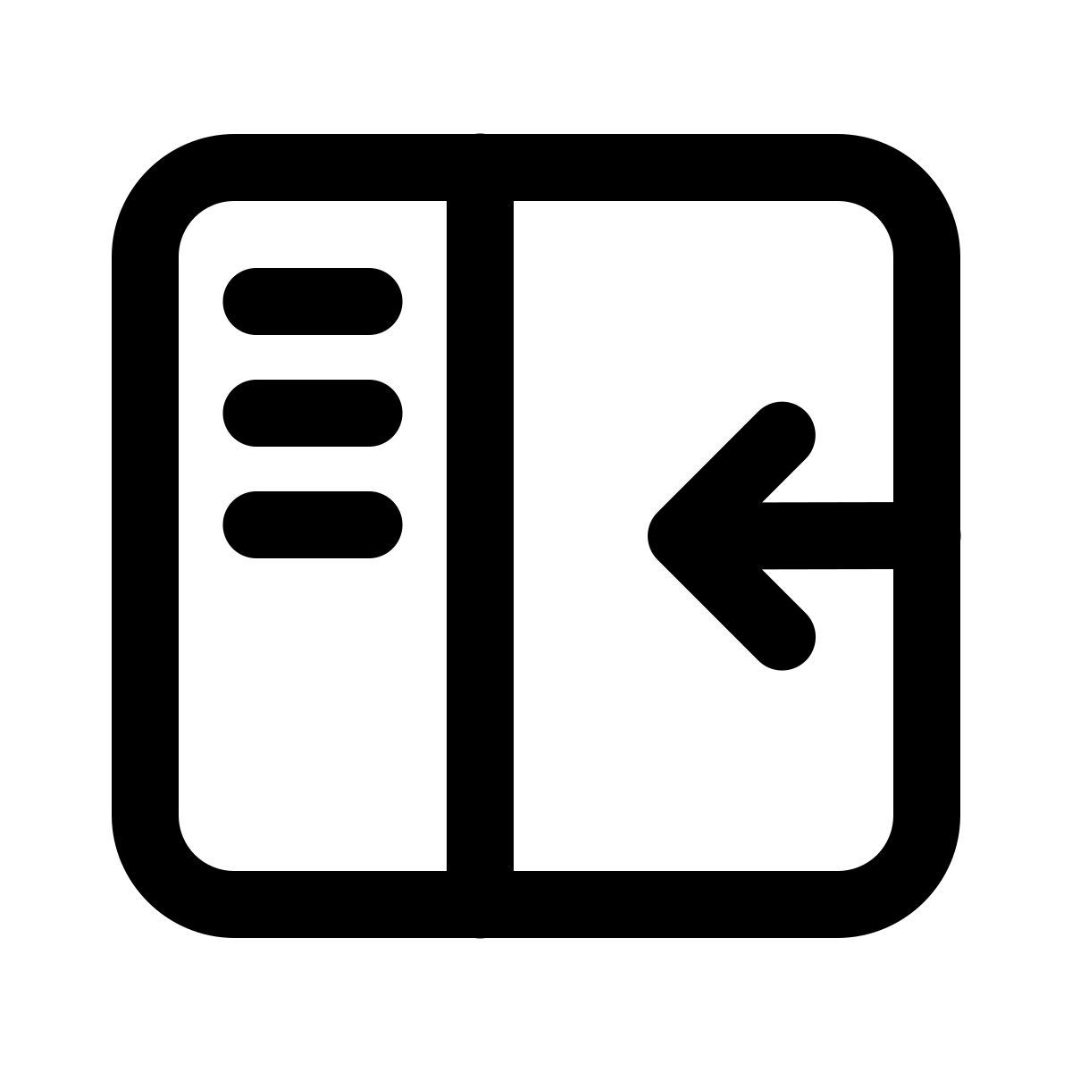 windows 11 outline style 사이드 패널 숨기기 icon