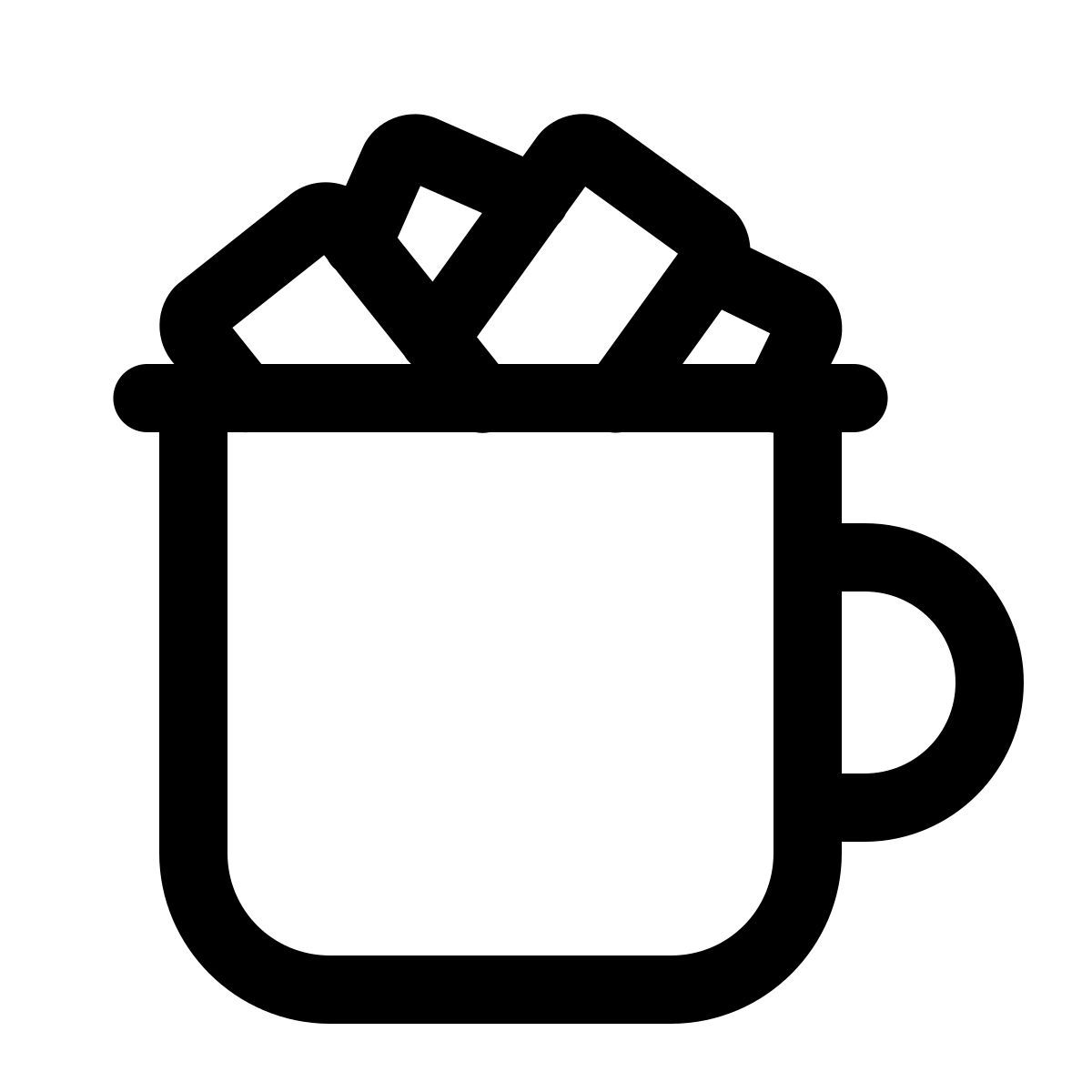 windows 11 outline style chocolat chaud aux guimauves icon