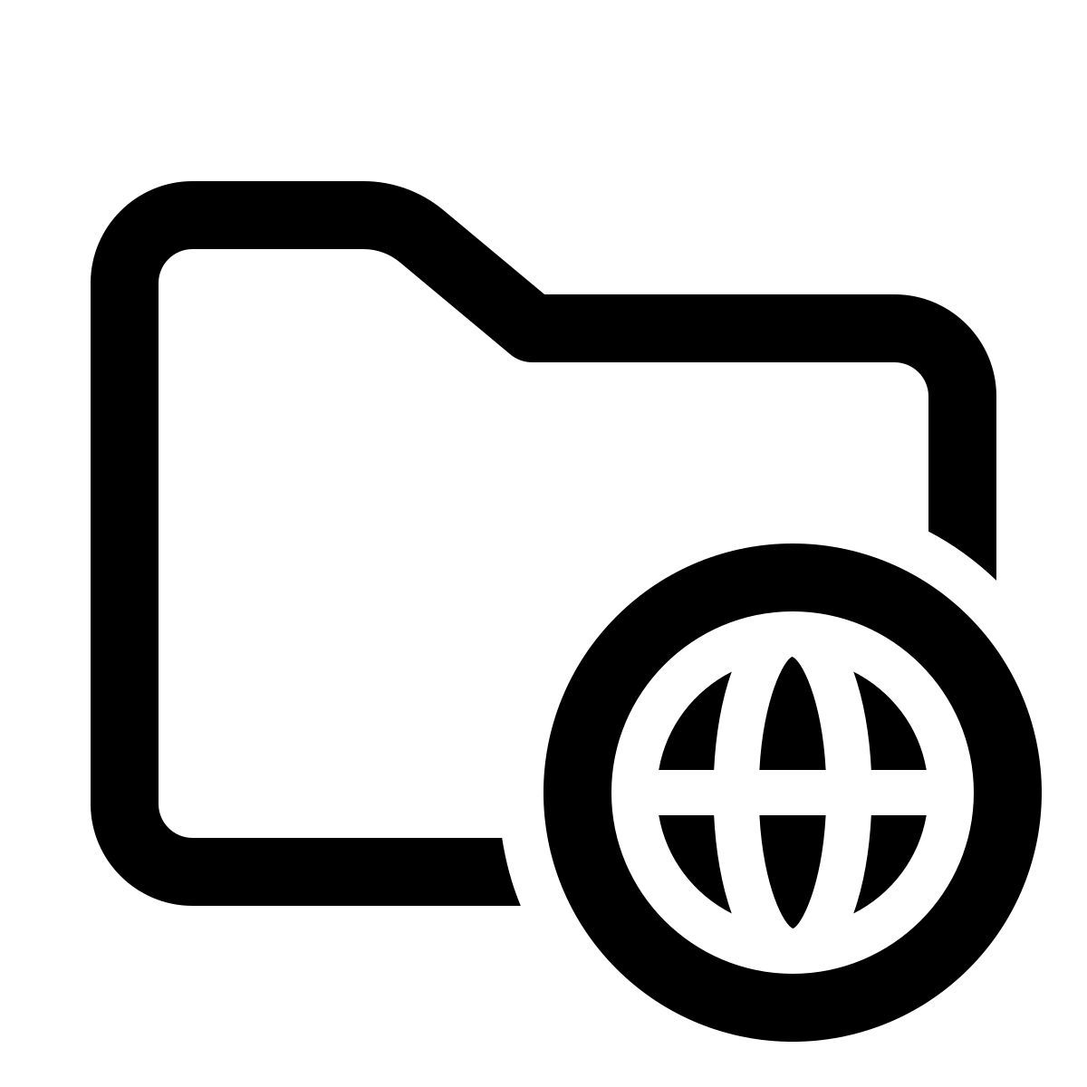 windows 11 outline style 인터넷 폴더 icon