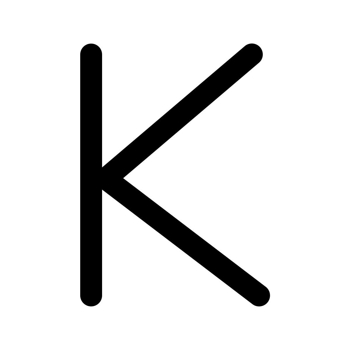 windows 11 outline style k icon