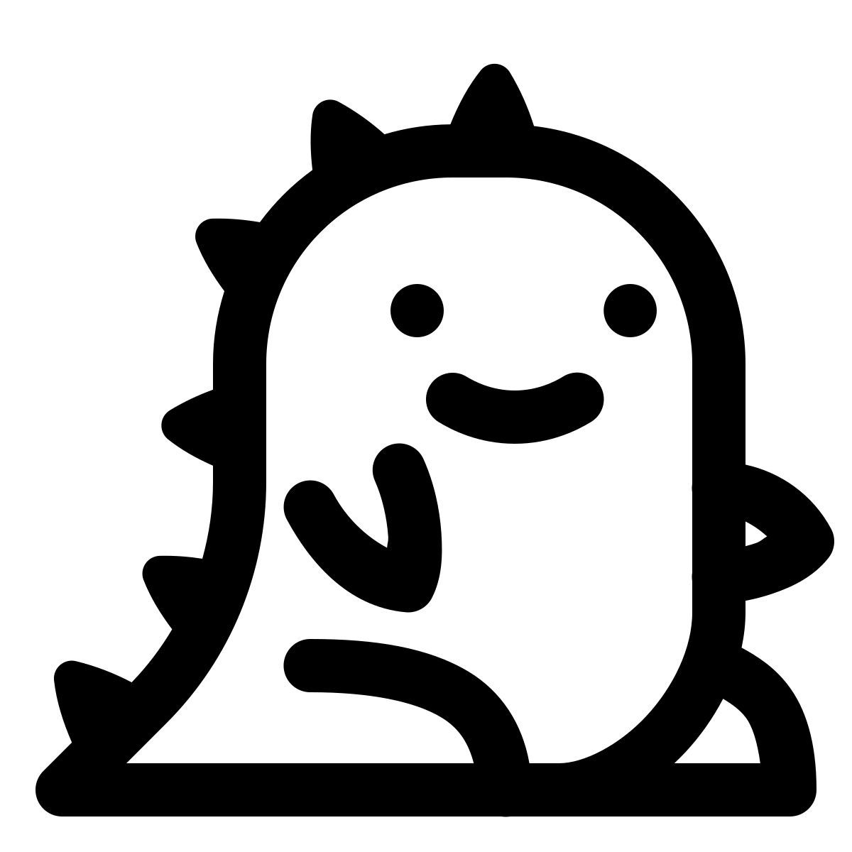 windows 11 outline style 卡哇伊恐龙 icon