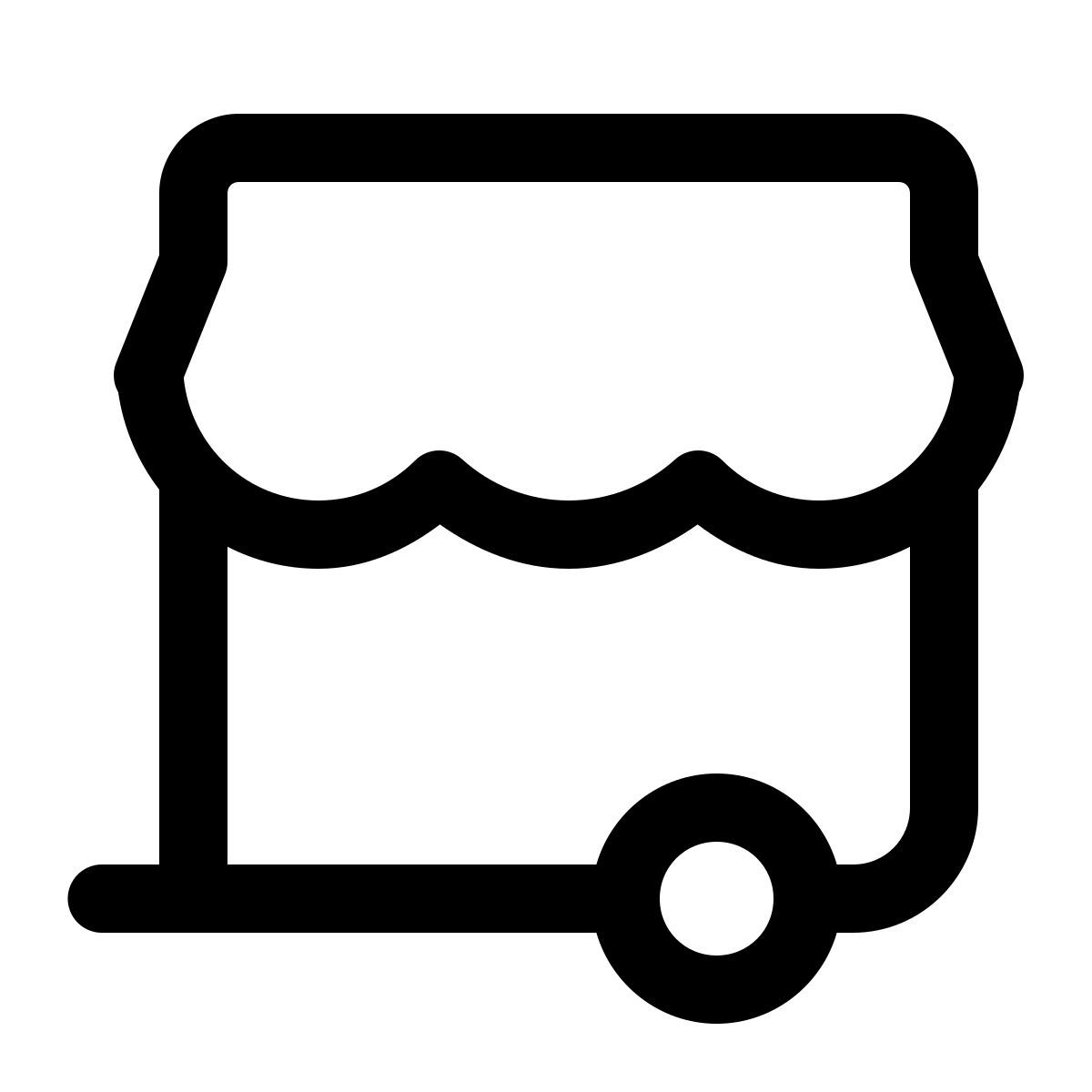 windows 11 outline style 바퀴가있는 키오스크 icon