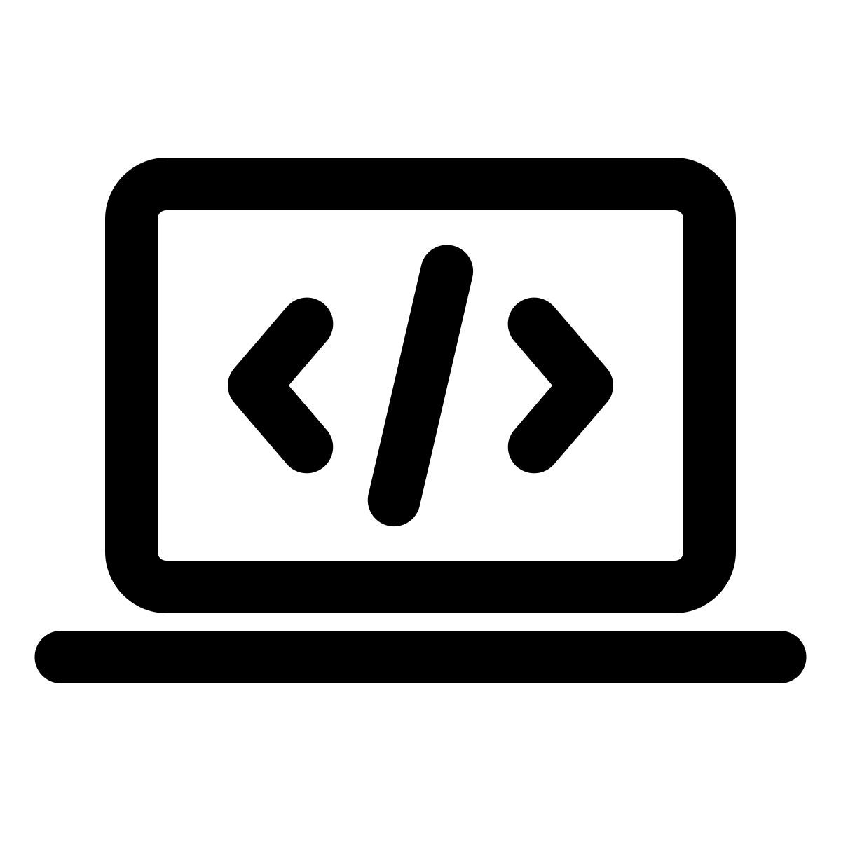 windows 11 outline style codificação laptop icon