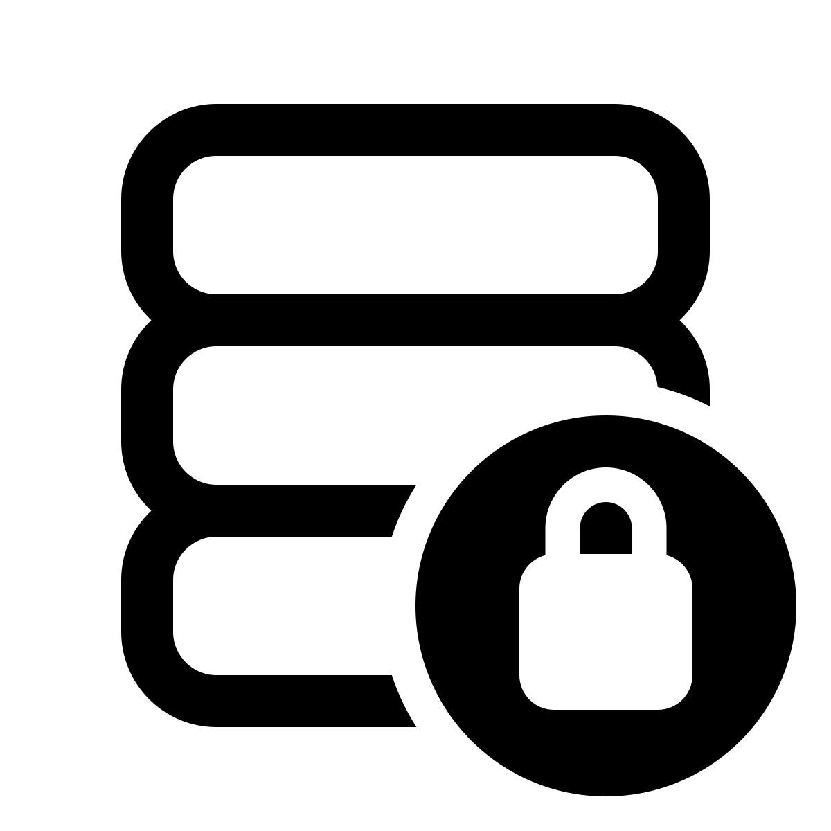 windows 11 outline style 데이터베이스 잠금 icon