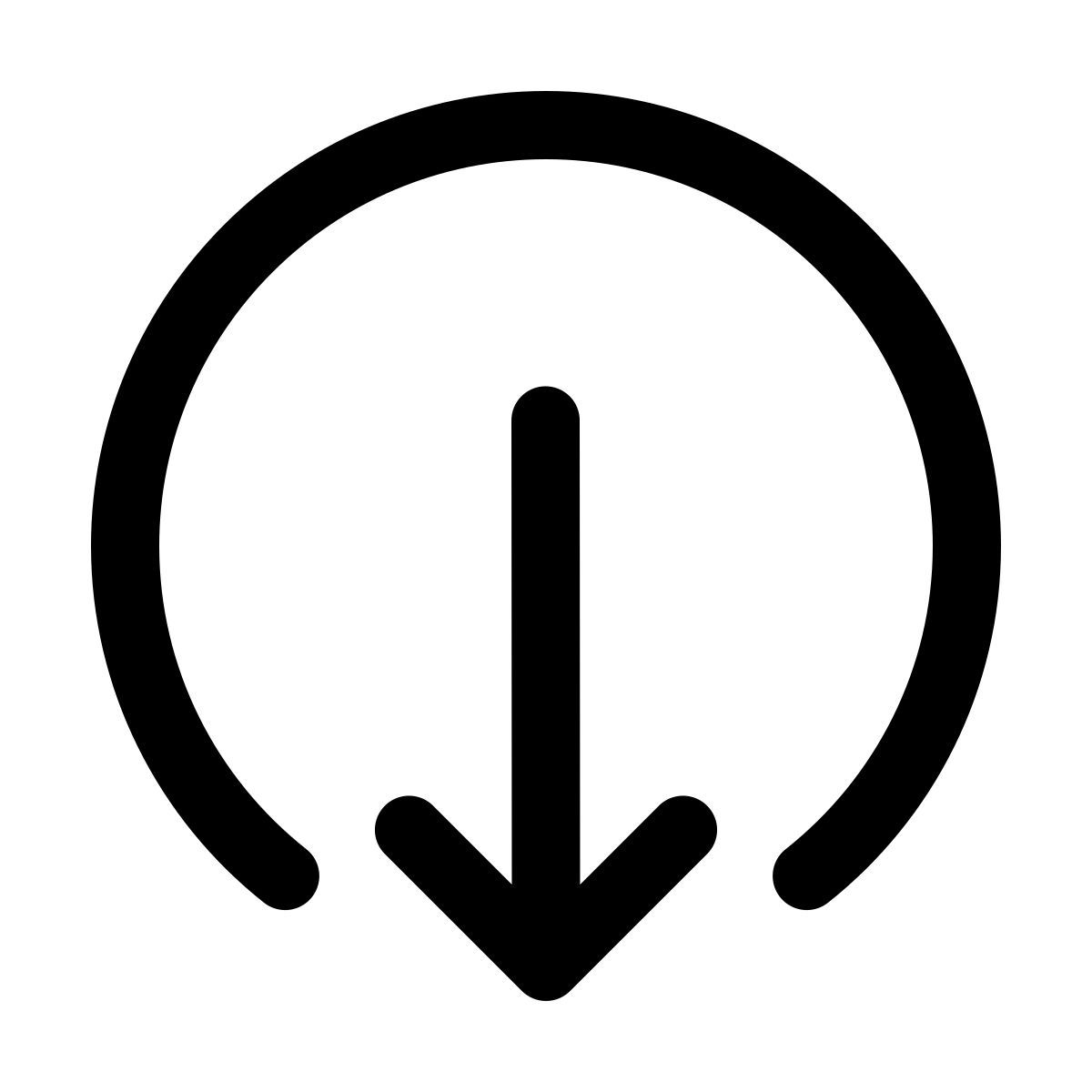 windows 11 outline style cierre de sesión redondeado hacia abajo icon