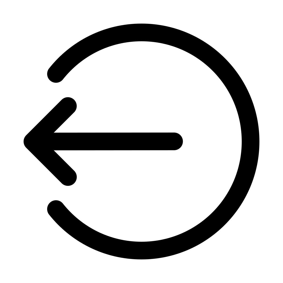 windows 11 outline style logout rounded left icon