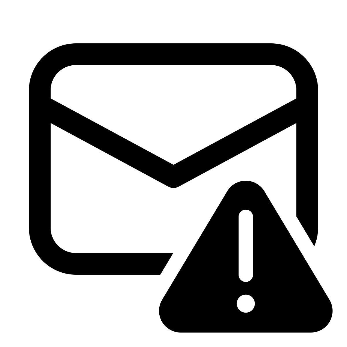 windows 11 outline style erro de correio icon