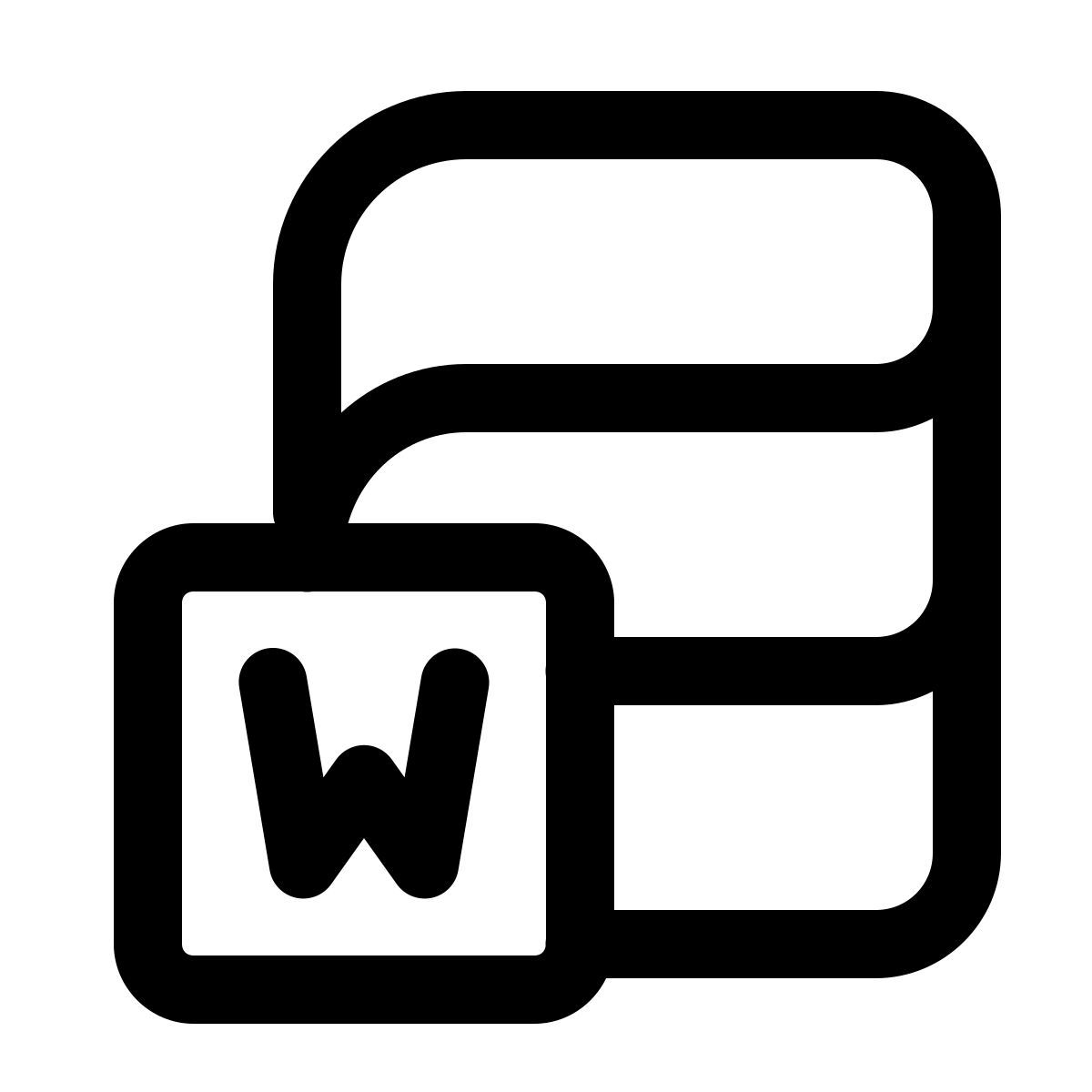 windows 11 outline style microsoft word 2025 icon