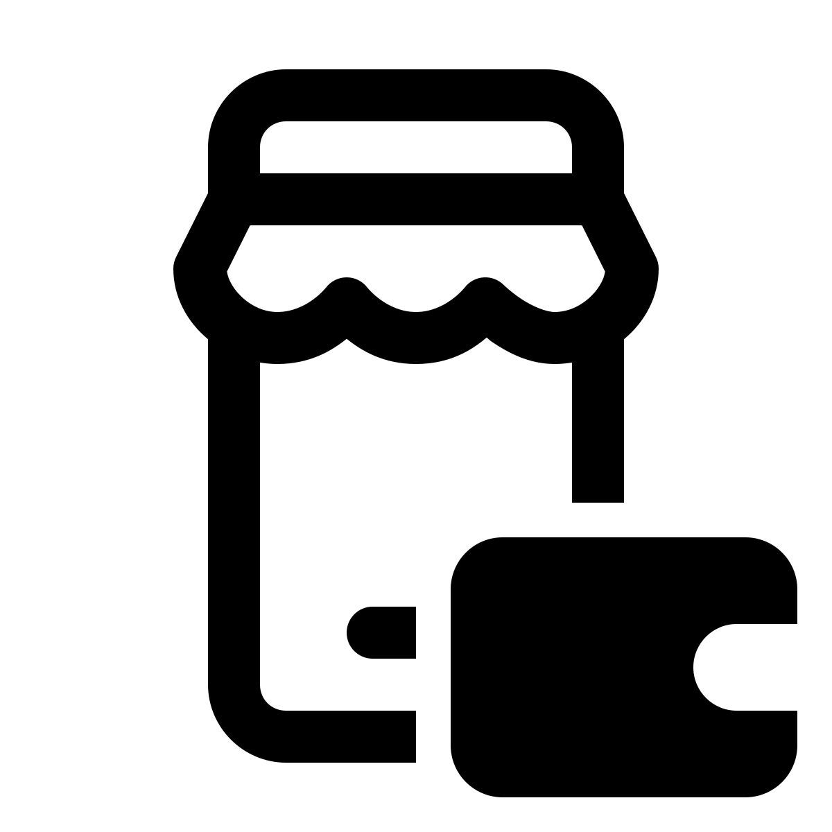 windows 11 outline style portefeuille mobile shop icon