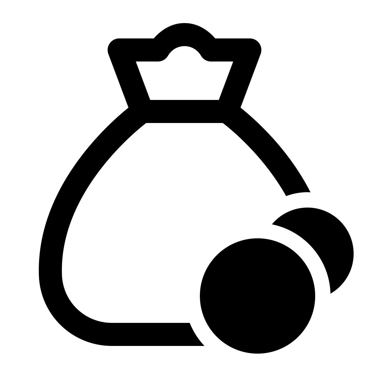 windows 11 outline style money bag with coins icon