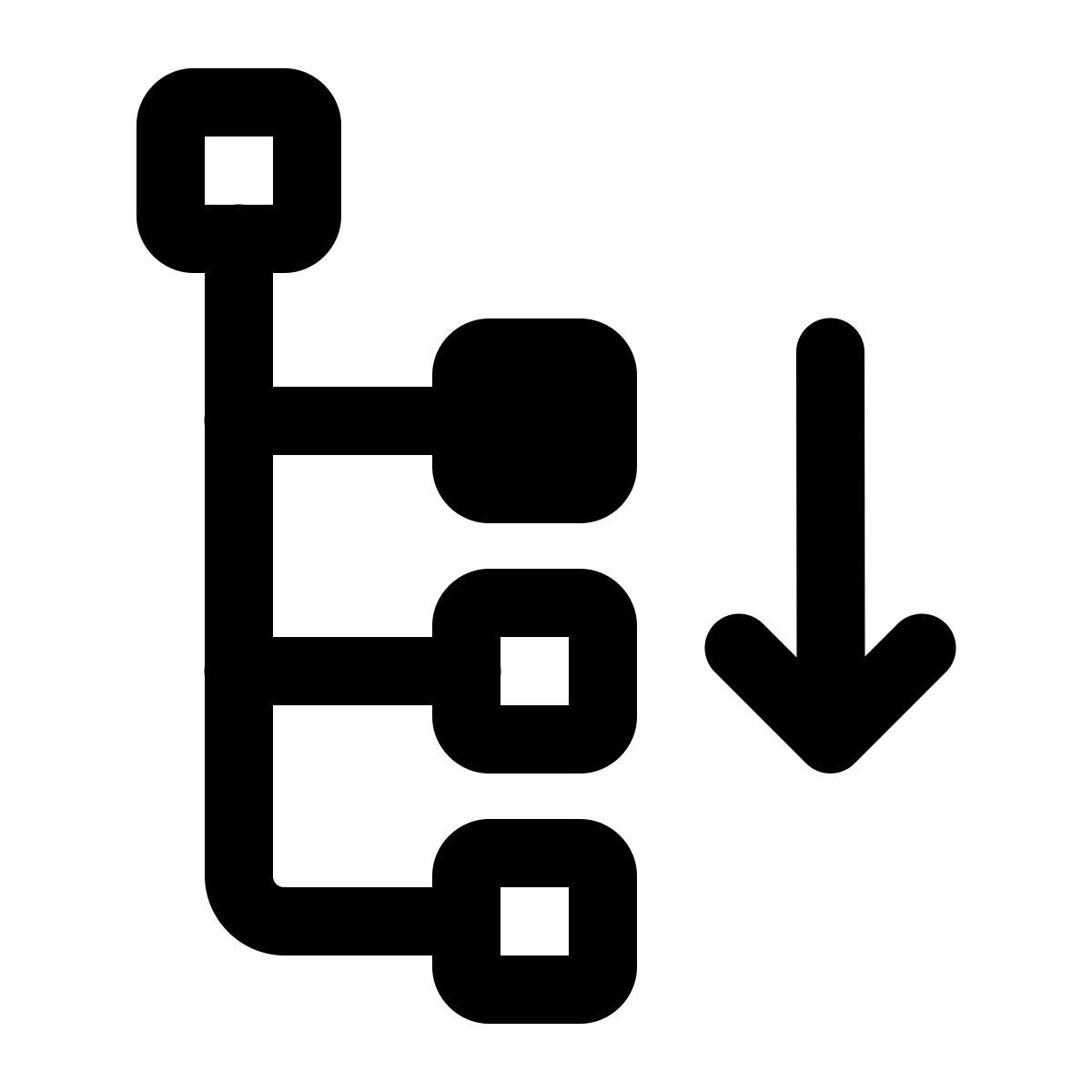 windows 11 outline style knoten nach unten verschieben icon