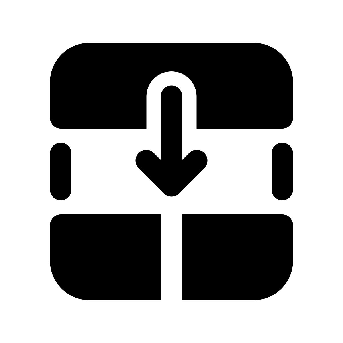 windows 11 outline style mover selección a fila inferior icon