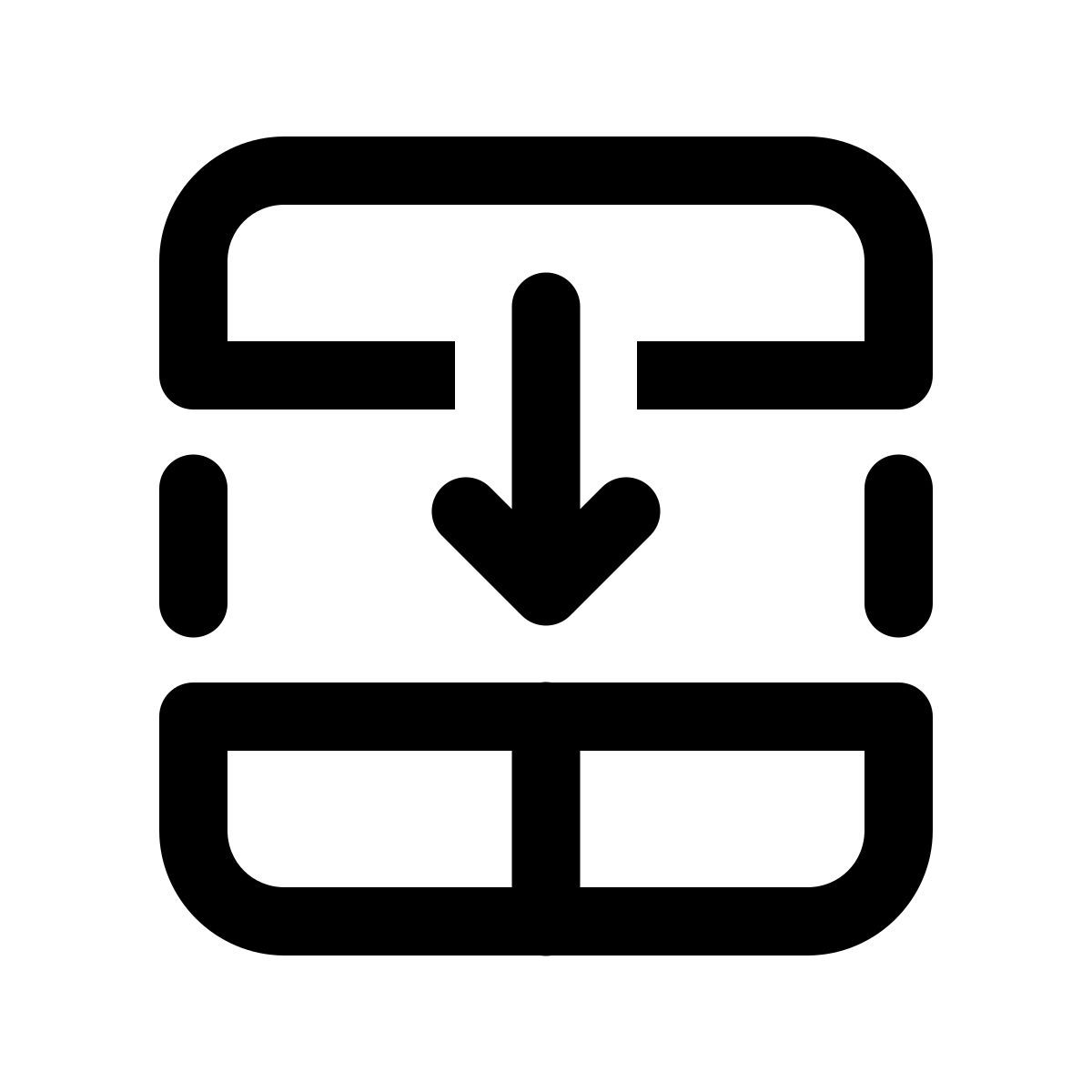 windows 11 outline style mover selección a fila inferior icon