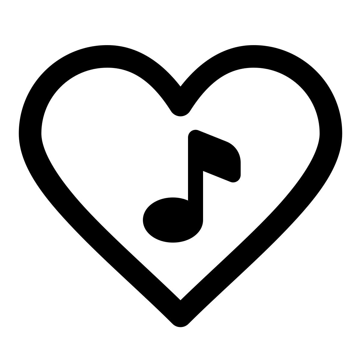 windows 11 outline style musica cuore icon