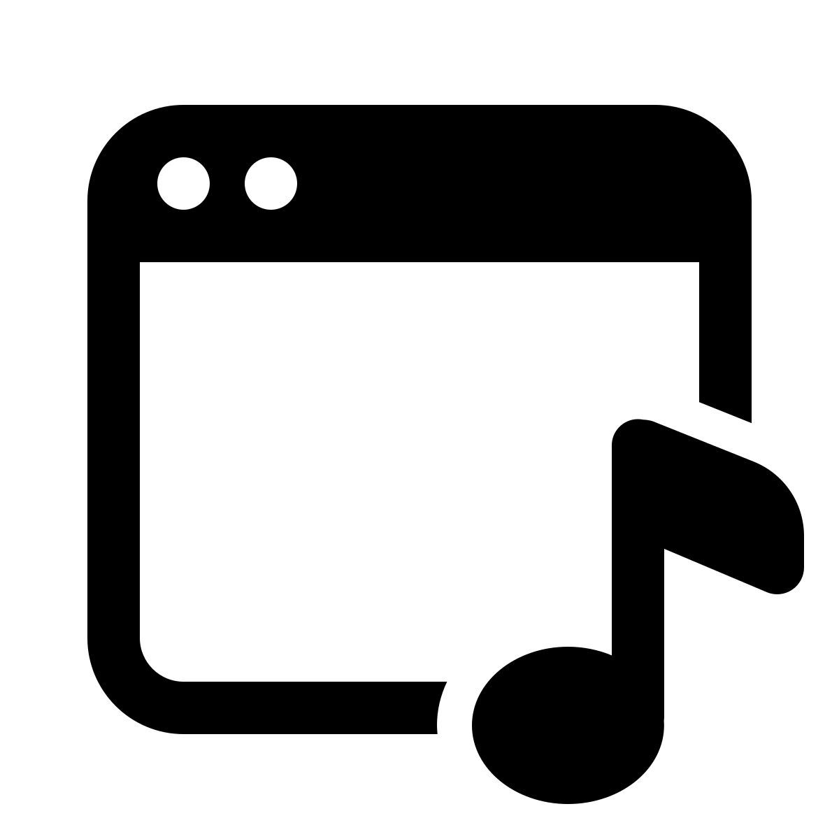 windows 11 outline style 음악 창 icon