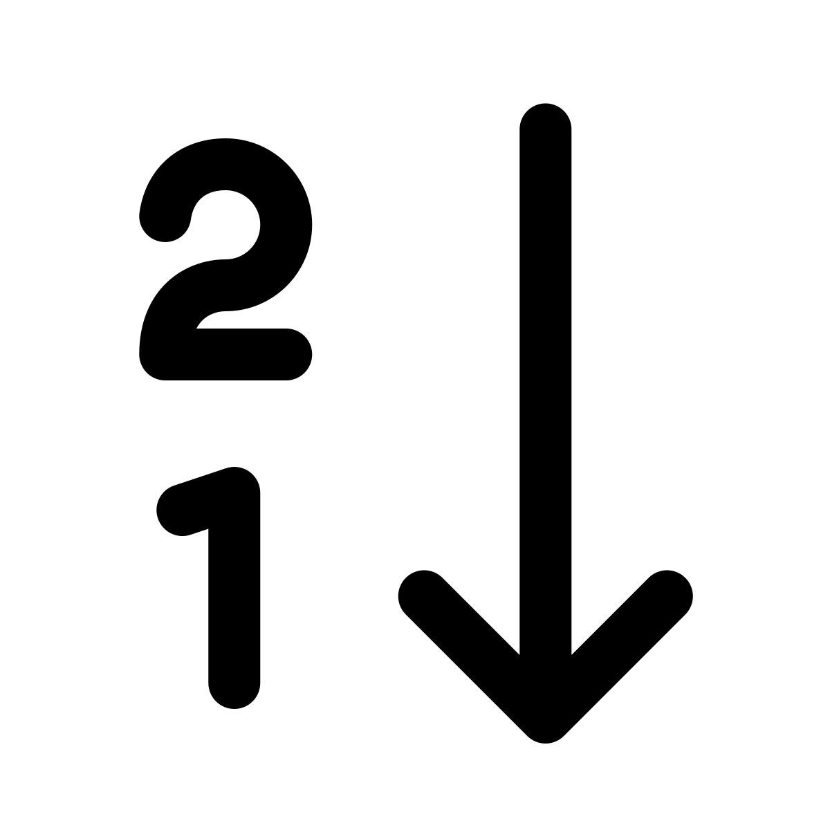 windows 11 outline style ordinamento numerico inverso icon