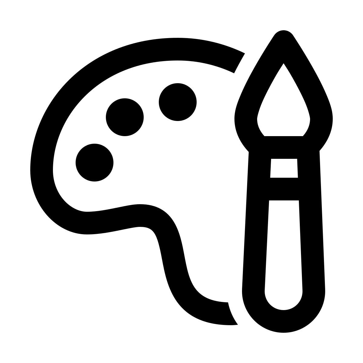 windows 11 outline style paint palette with brush icon