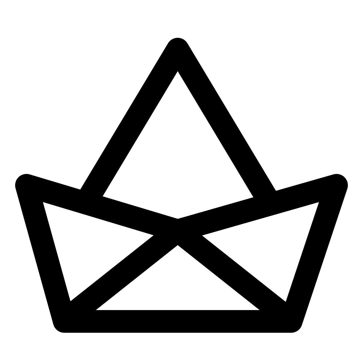 windows 11 outline style nave di carta icon