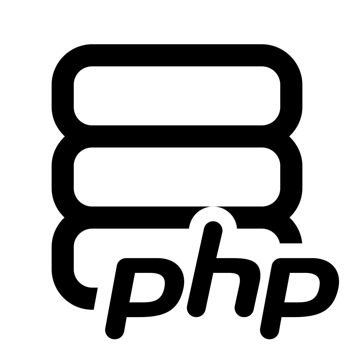 windows 11 outline style server php icon