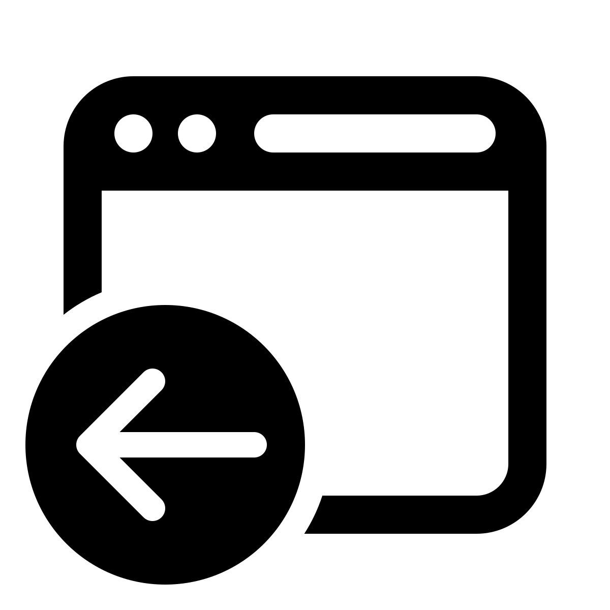 windows 11 outline style 上一个网页 icon