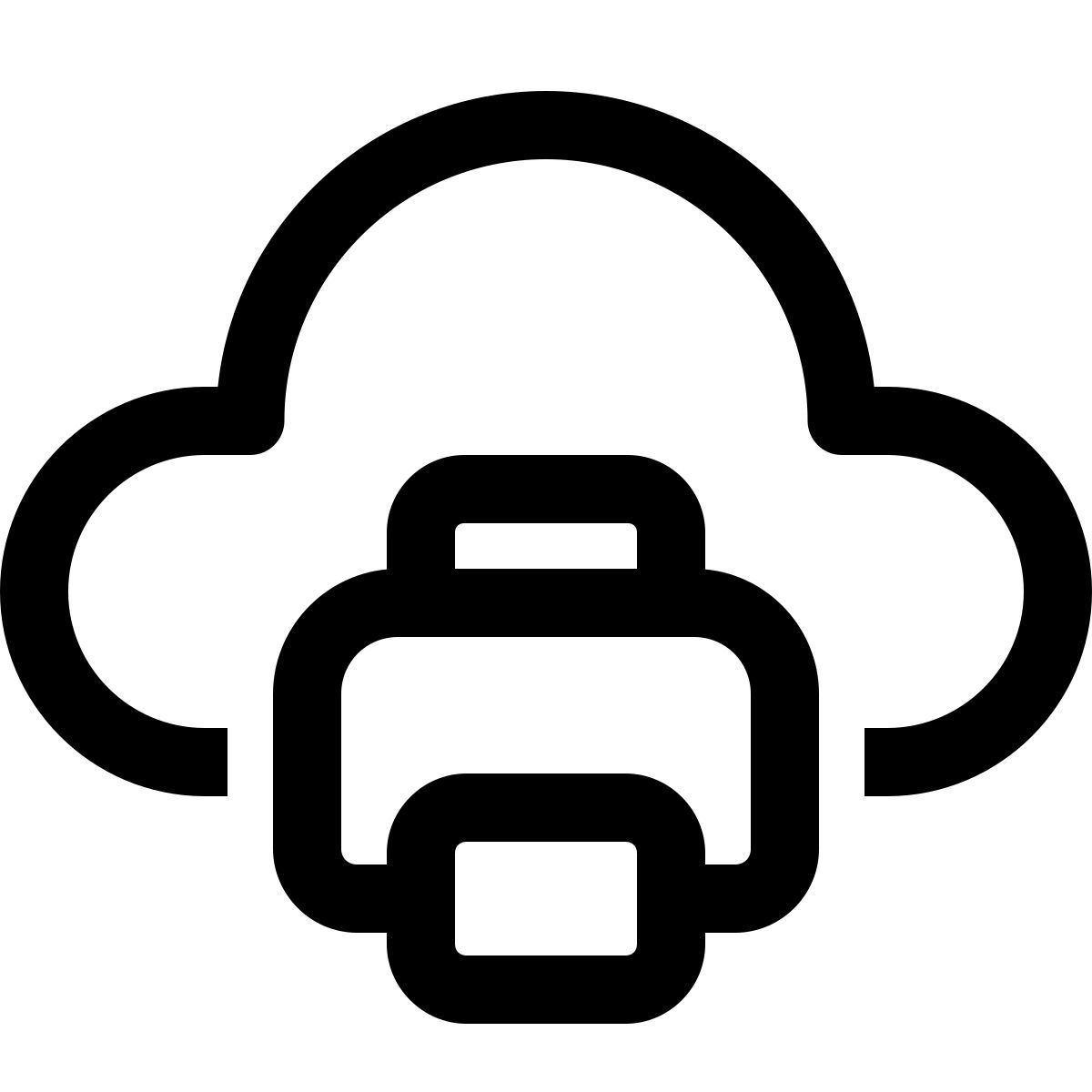 windows 11 outline style drucken aus der cloud icon