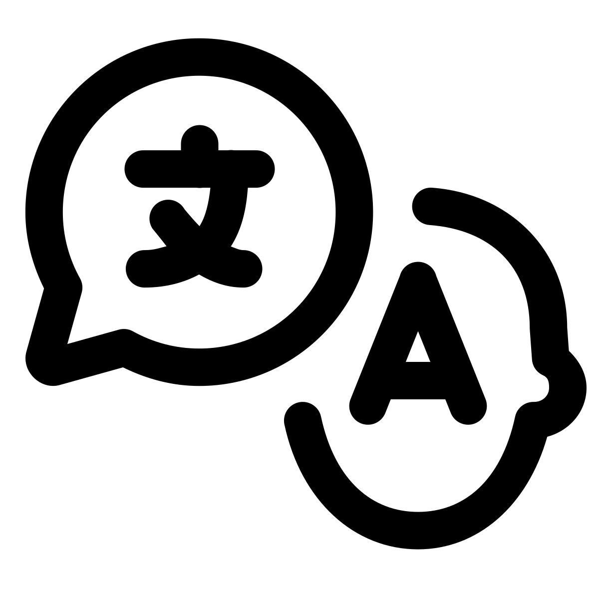 windows 11 outline style 언어 icon