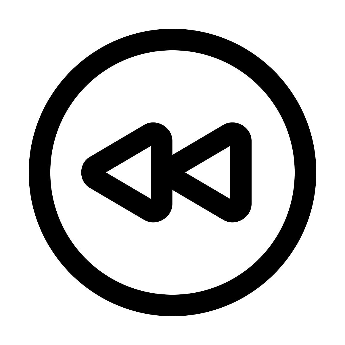 windows 11 outline style rewind button round icon