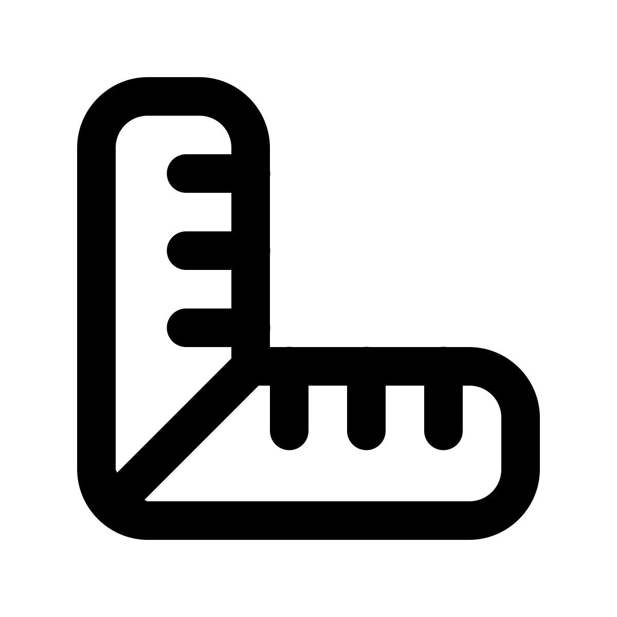 windows 11 outline style combinado con regla icon