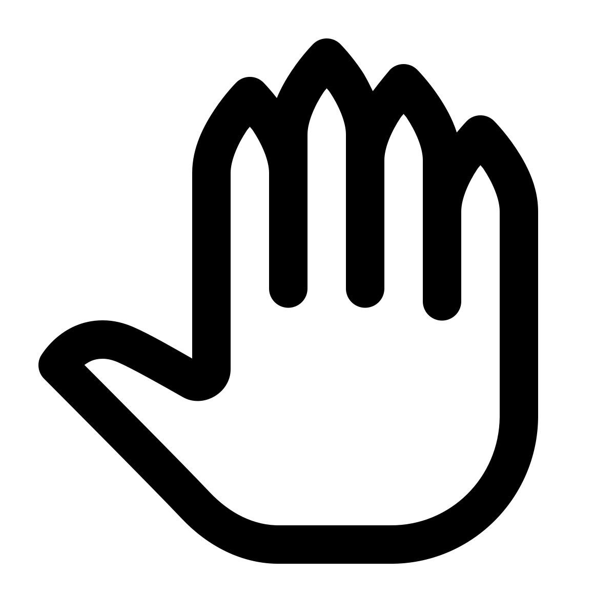 windows 11 outline style mano aterradora icon