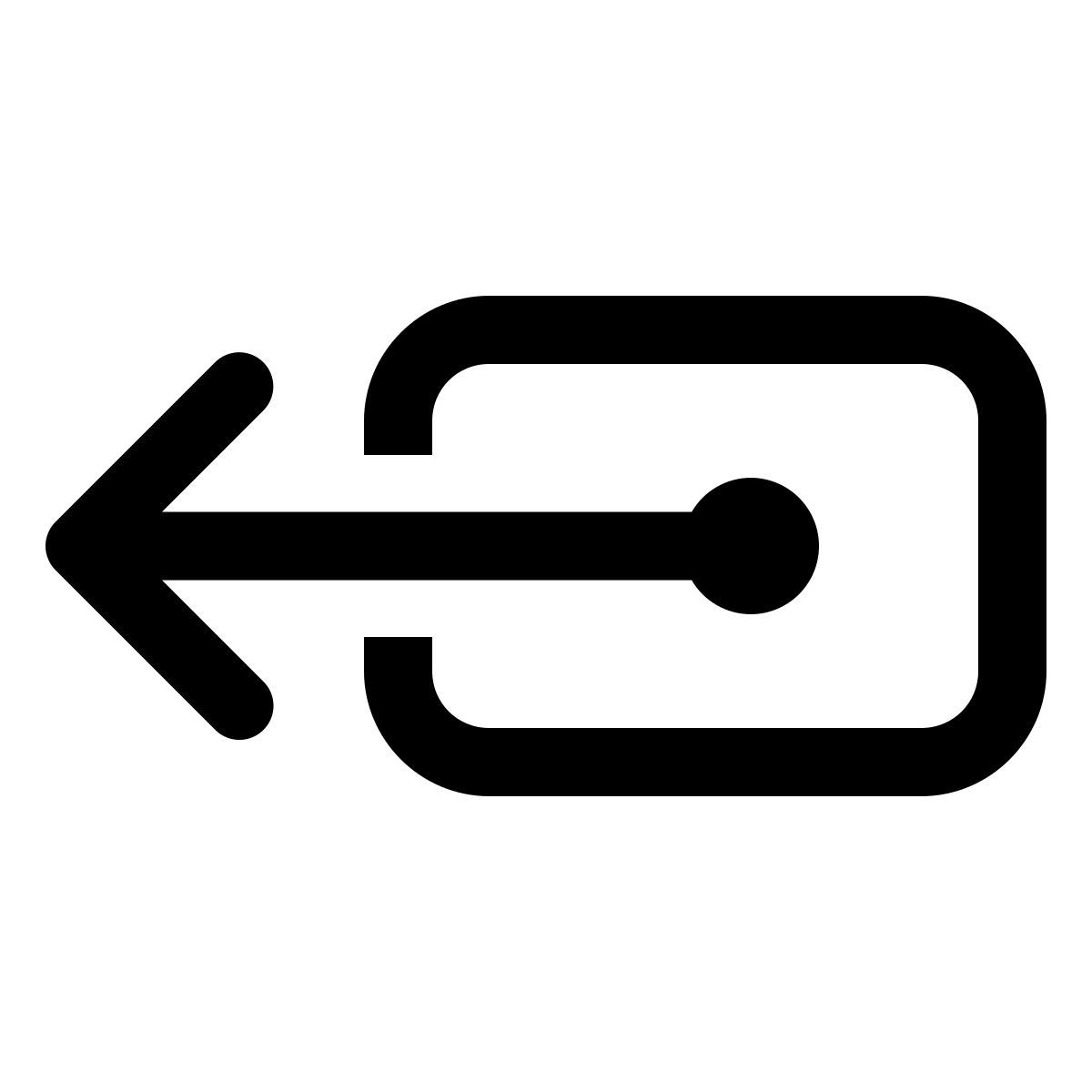 windows 11 outline style scorrere verso sinistra su una riga icon