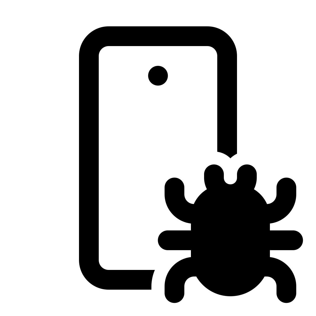 windows 11 outline style smartphone bug icon