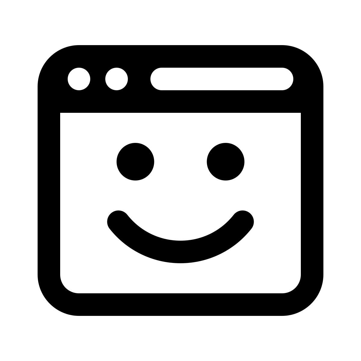 windows 11 outline style browser sorridente icon