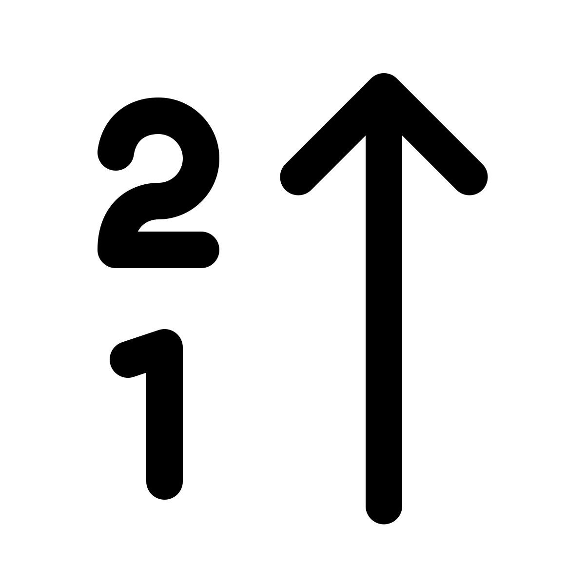 windows 11 outline style tri numérique inversé icon