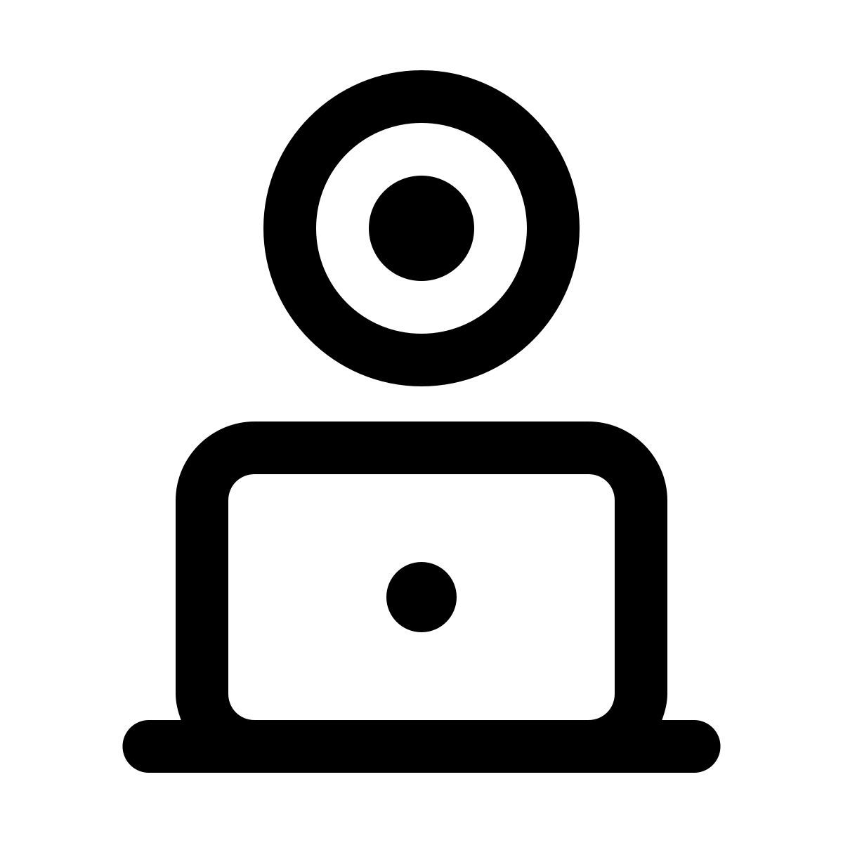 windows 11 outline style speak with web camera icon