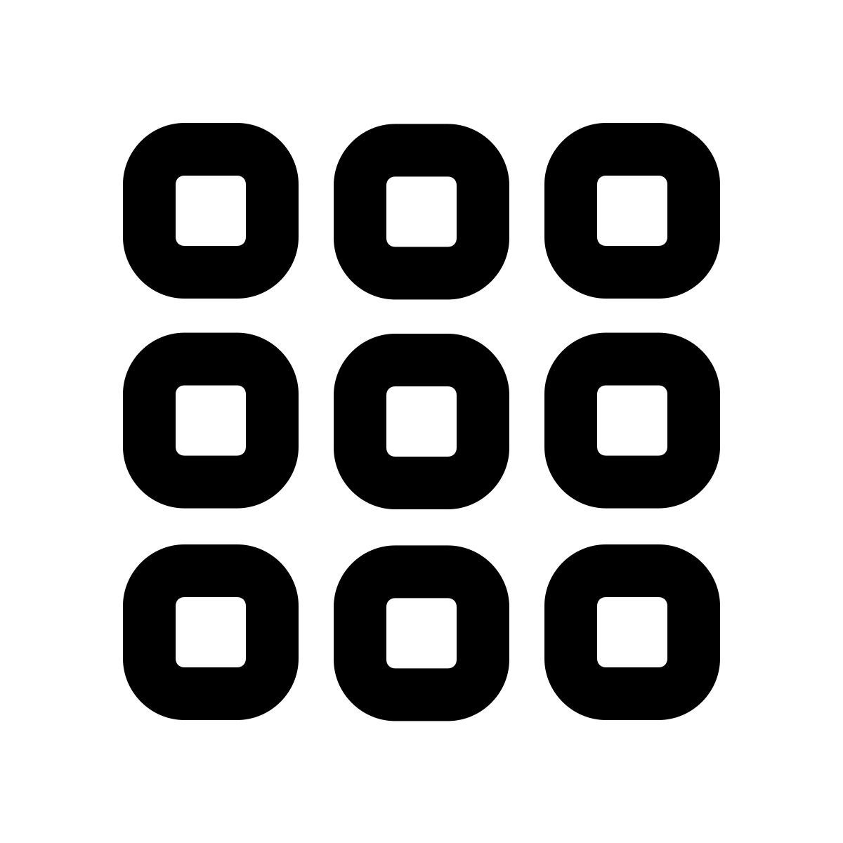 windows 11 outline style 平方菜单 icon