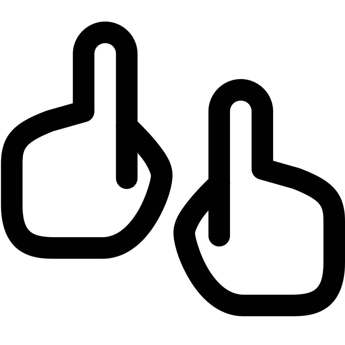 windows 11 outline style two hands icon