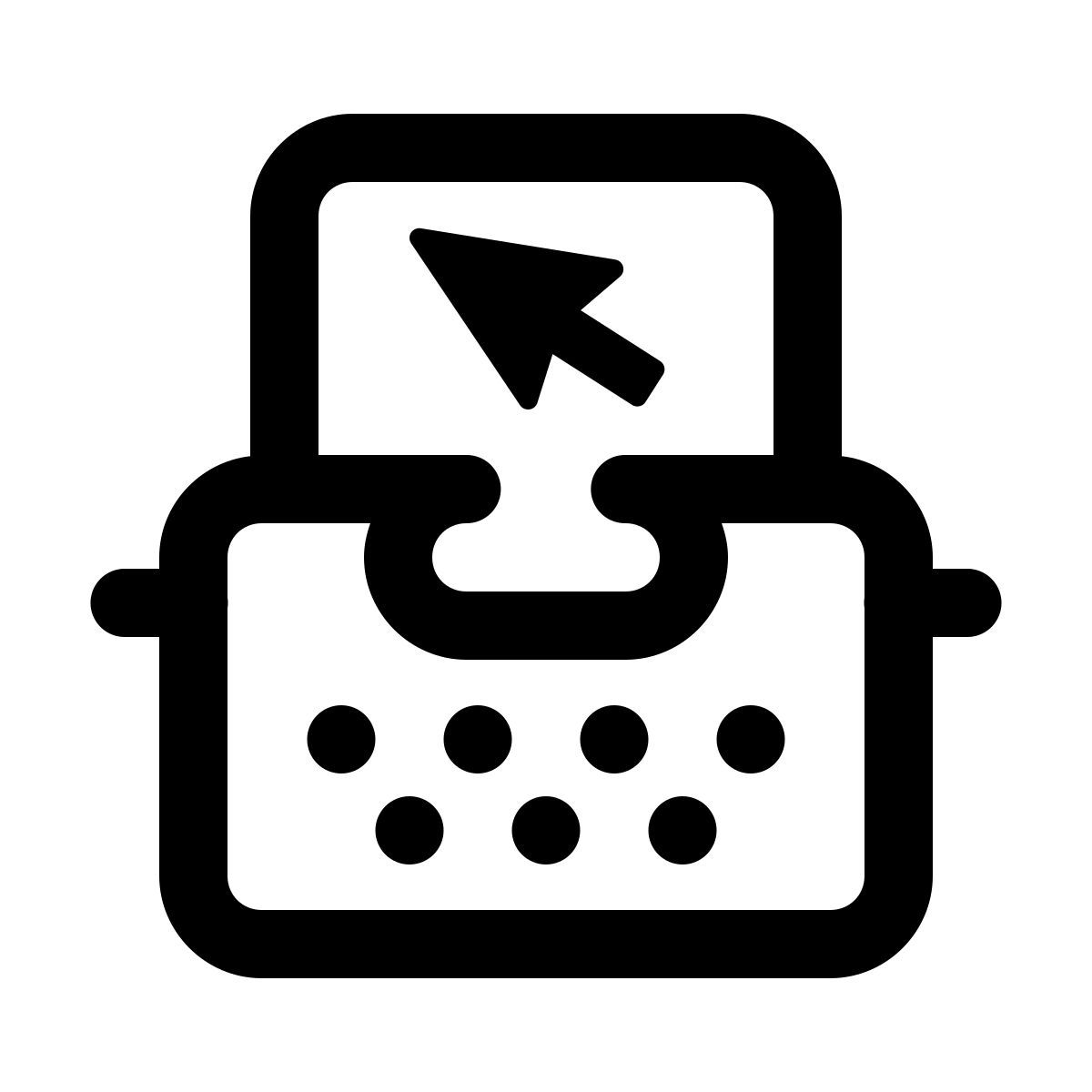 windows 11 outline style macchina da scrivere con schermo icon