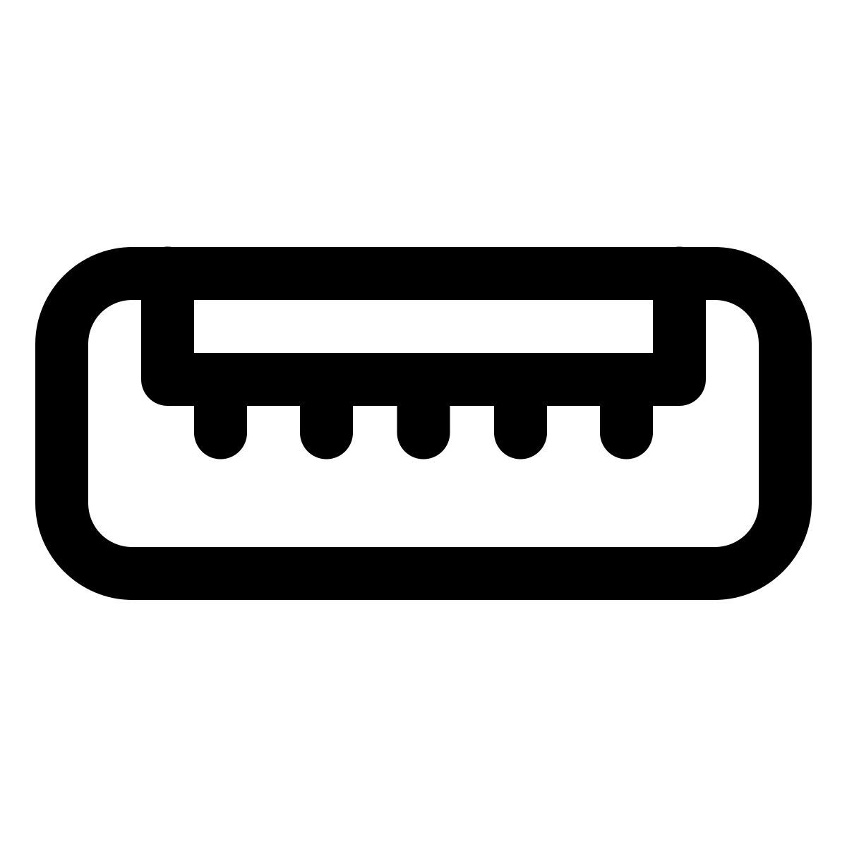 windows 11 outline style usb micro a icon