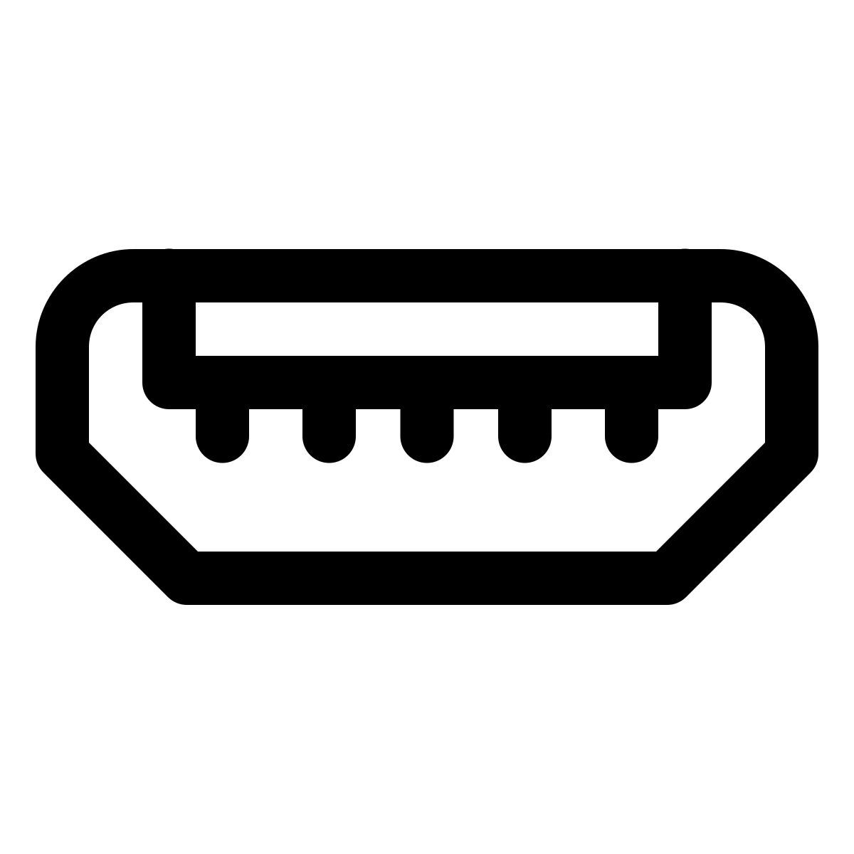 windows 11 outline style usb micro b icon