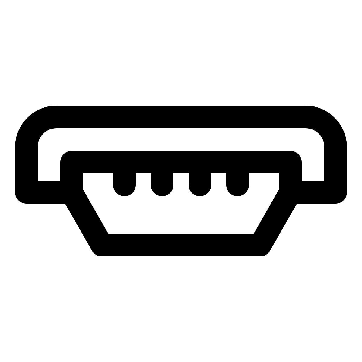 windows 11 outline style usb mini a icon