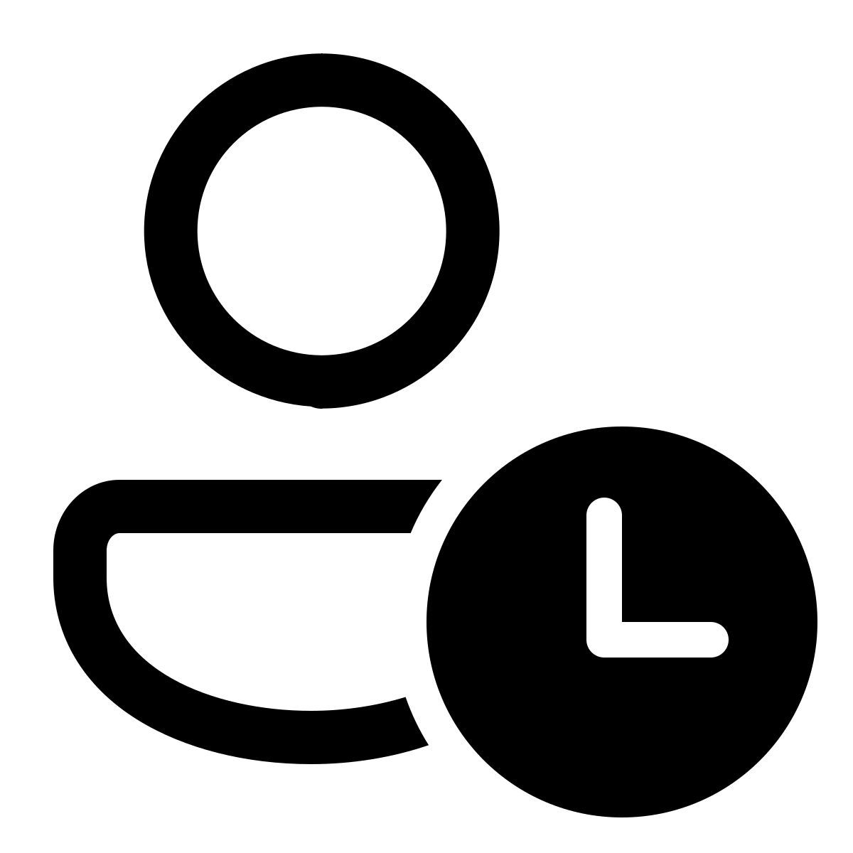 windows 11 outline style orologio utente icon