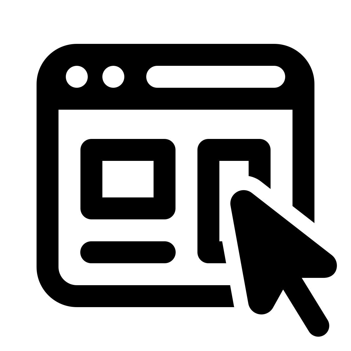 windows 11 outline style clic sulla pagina web icon