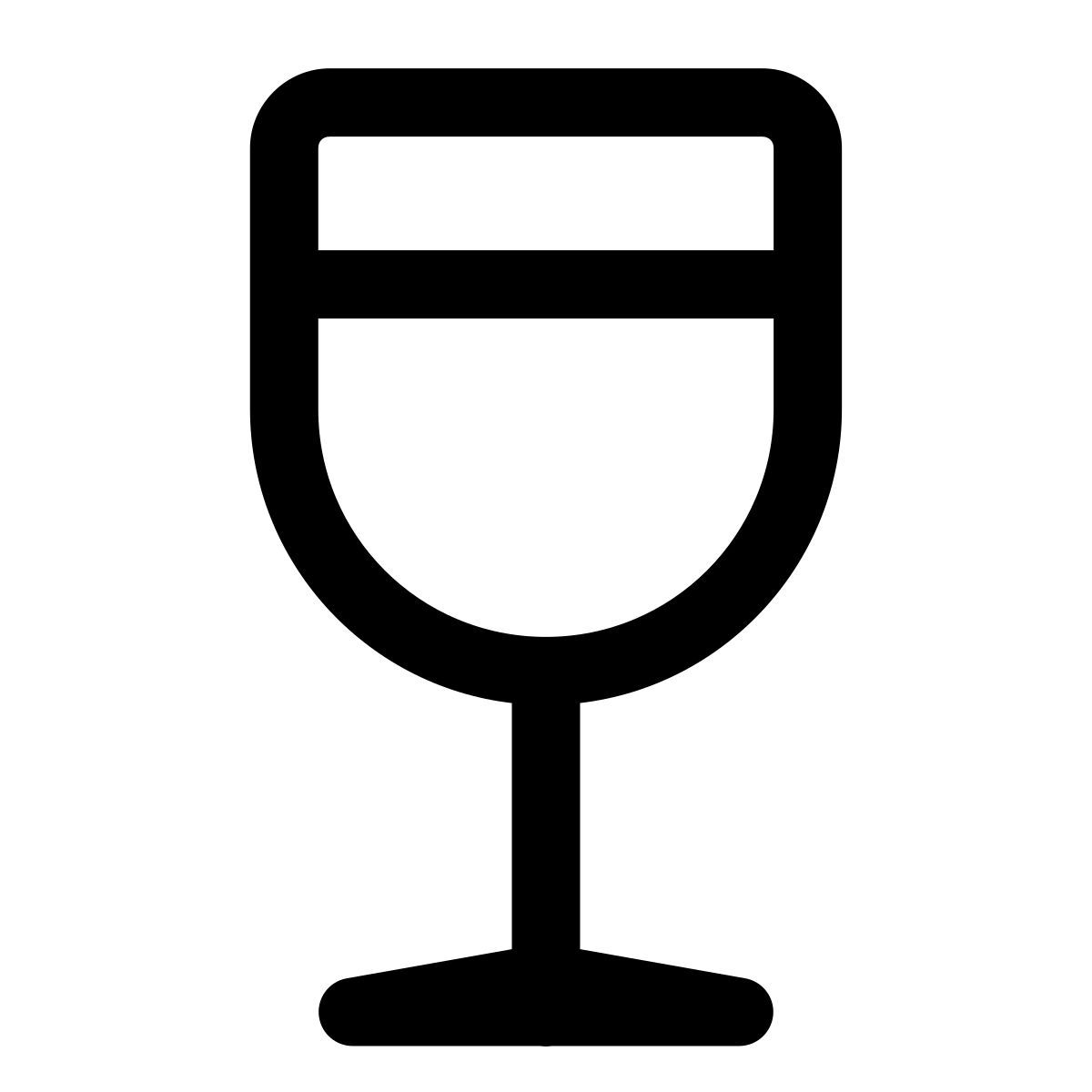 windows 11 outline style 와인 잔 icon