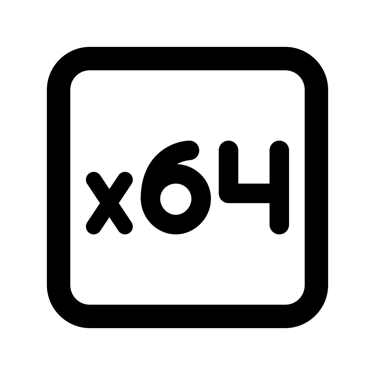 windows 11 outline style x64 icon