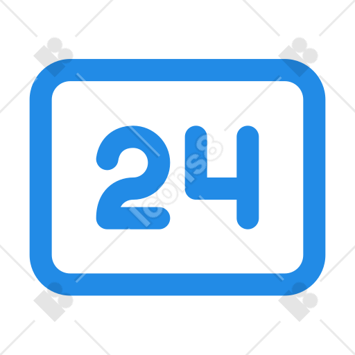 24 Number In Blue Color