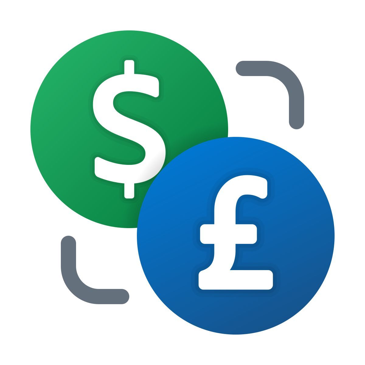 windows 11 color style euro pound exchange icon