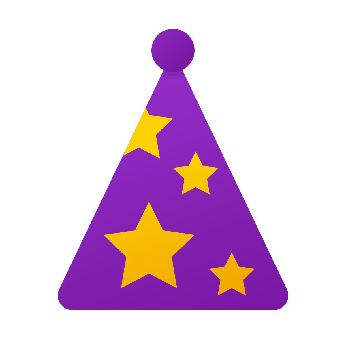 windows 11 color style chapeau de fête avec des étoiles icon